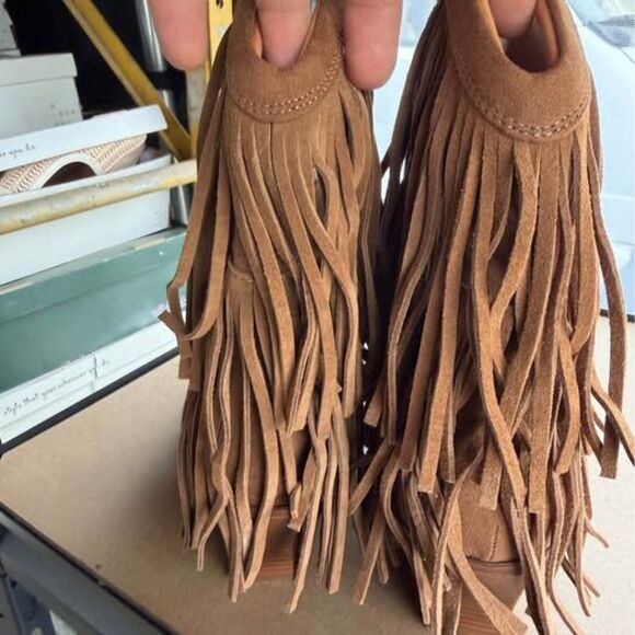 Brown Fringe Western Cowboy Boots - Picture 4 of 4